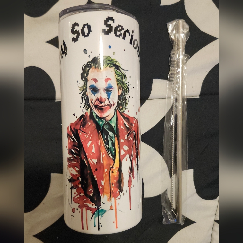 Joker Tumbler "Why So Serious" With Straw